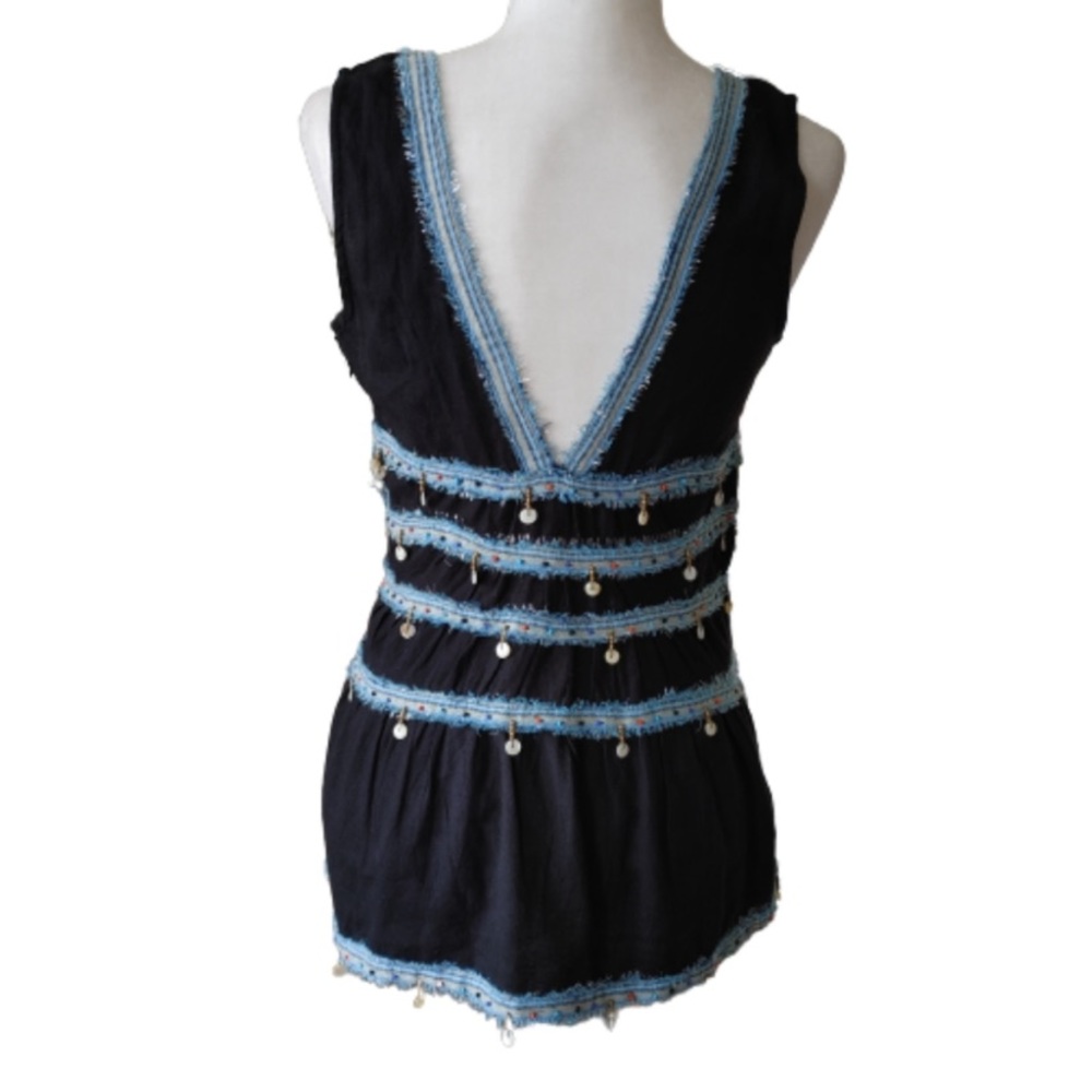 Free People Embellished Beaded V Neck Tank Top - Picture 2 of 6